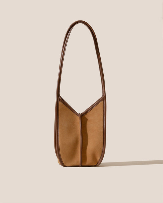 CALELLA BUCKET SUEDE - Leather-trimmed Shoulder Bag