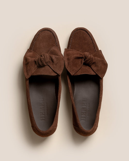 CORBATI SUEDE - Bow-Detail Slip-On Loafer