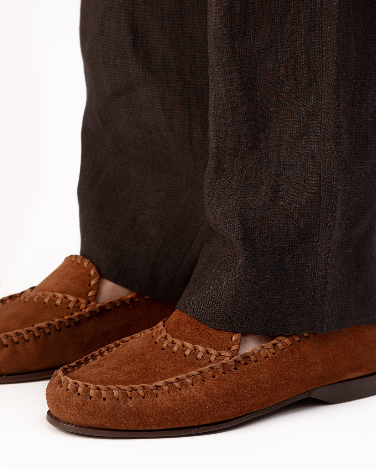 SASTRE SUEDE - Men's Braided Seams Slip-on Loafer