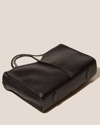 CALELLA SQUARED MEDIUM GRAINY - Leather-trimmed Tote Bag