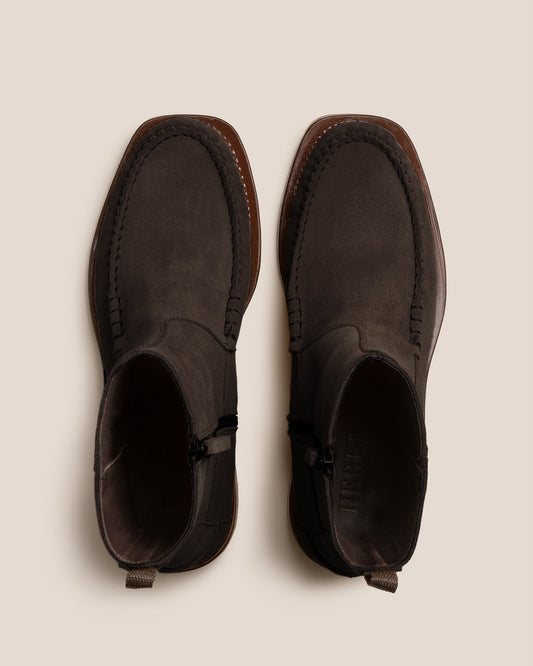 ANDREU SUEDE - Low-calf Zipped Boot