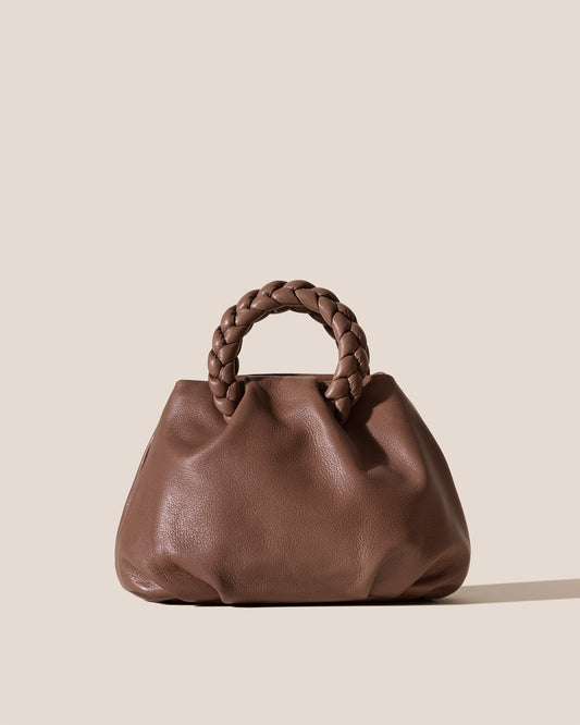 BOMBON M SUPPLE SHINY - Medium Plaited-handle Leather Handbag