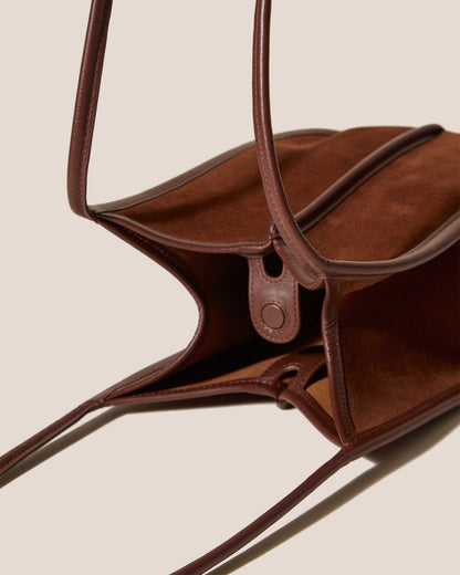 CALELLA BUCKET SUEDE - Leather-trimmed Shoulder Bag
