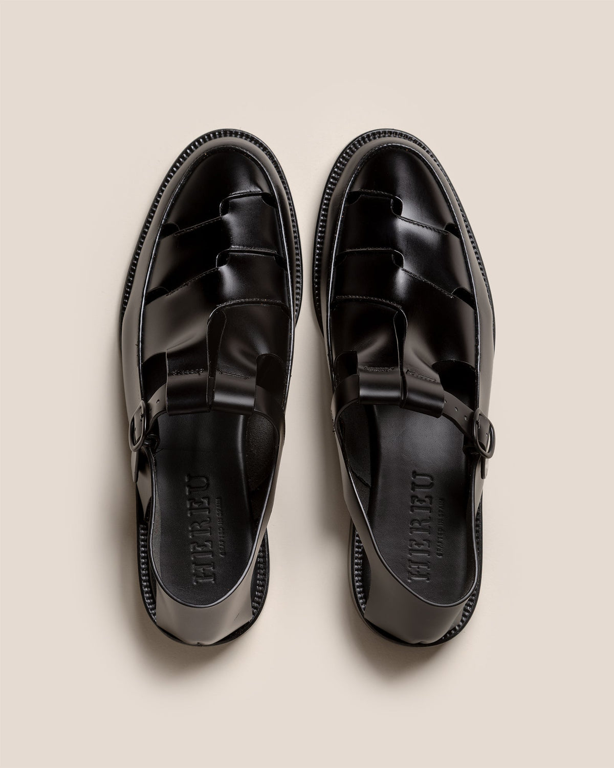 BESSO LEATHER - Men's Interwoven T-bar Sandal