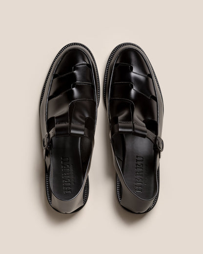 BESSO LEATHER - Men's Interwoven T-bar Sandal