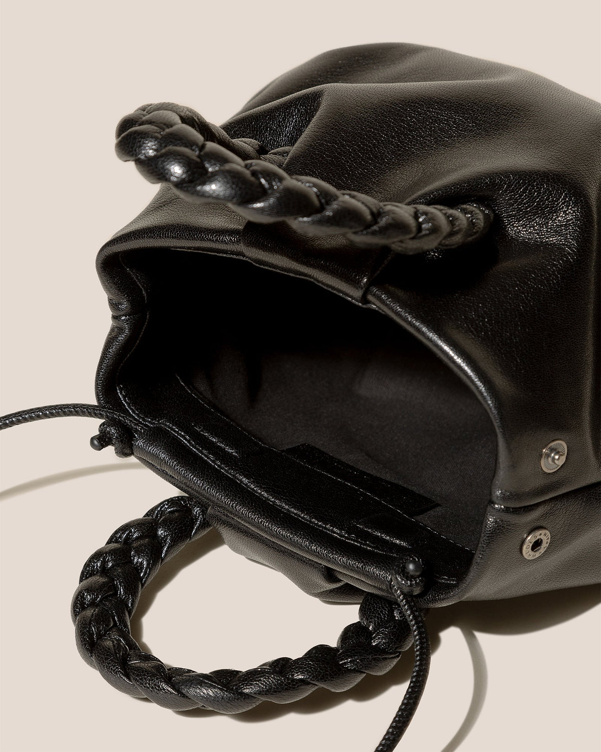 BOMBON M SUPPLE SHINY - Medium Plaited-handle Leather Handbag