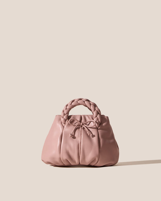 BOMBON BOW - Plaited-handle Leather Handbag