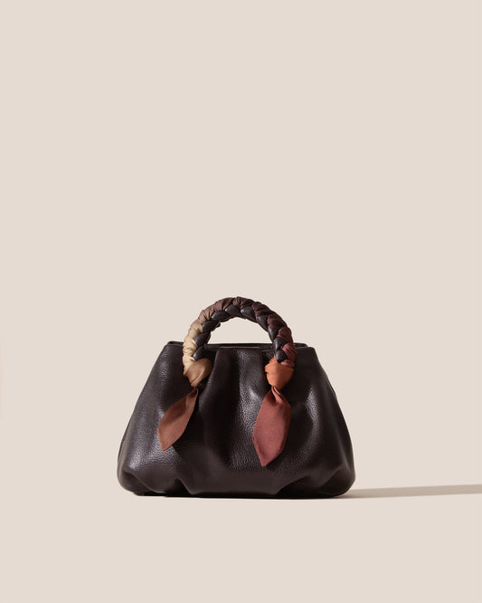 BOMBON FOULARD - Plaited-handle Leather Handbag