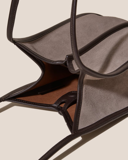 CALELLA BUCKET SUEDE - Leather-trimmed Shoulder Bag