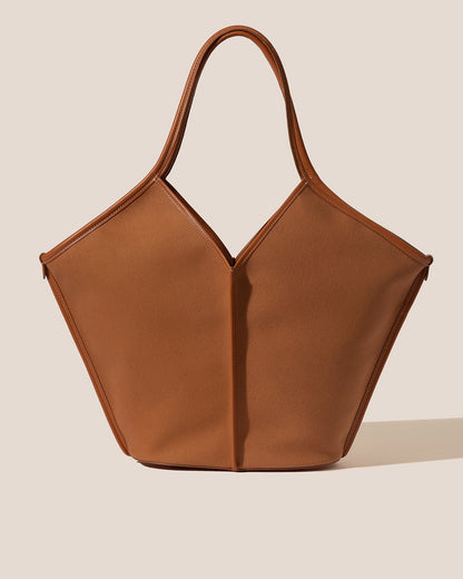 CALELLA - Leather-trimmed Organic Cotton Tote Bag