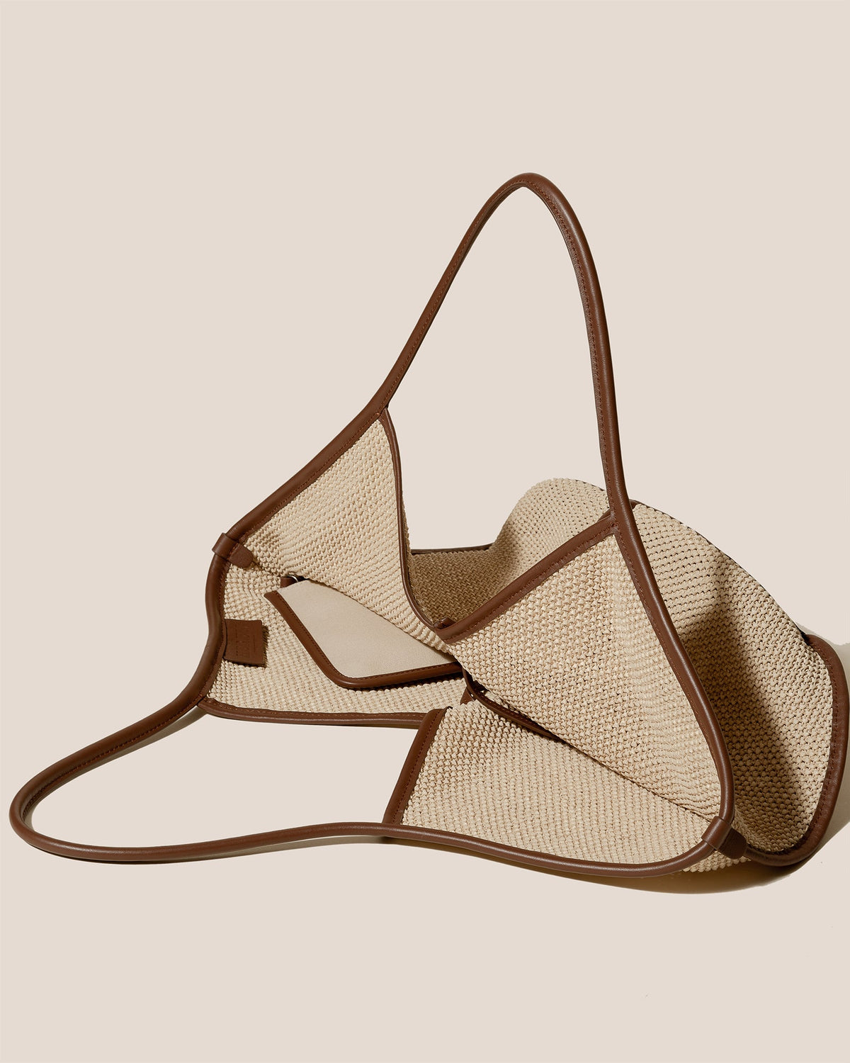 CALELLA SOFT RAFFIA - Leather-trimmed Tote Bag