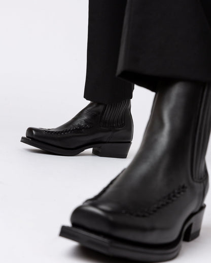 AGULLA - Men's Square-Toe Braided Detail Chelsea Boot