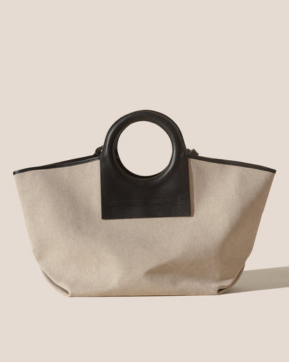 CALA L - Leather-trimmed Canvas Tote Bag