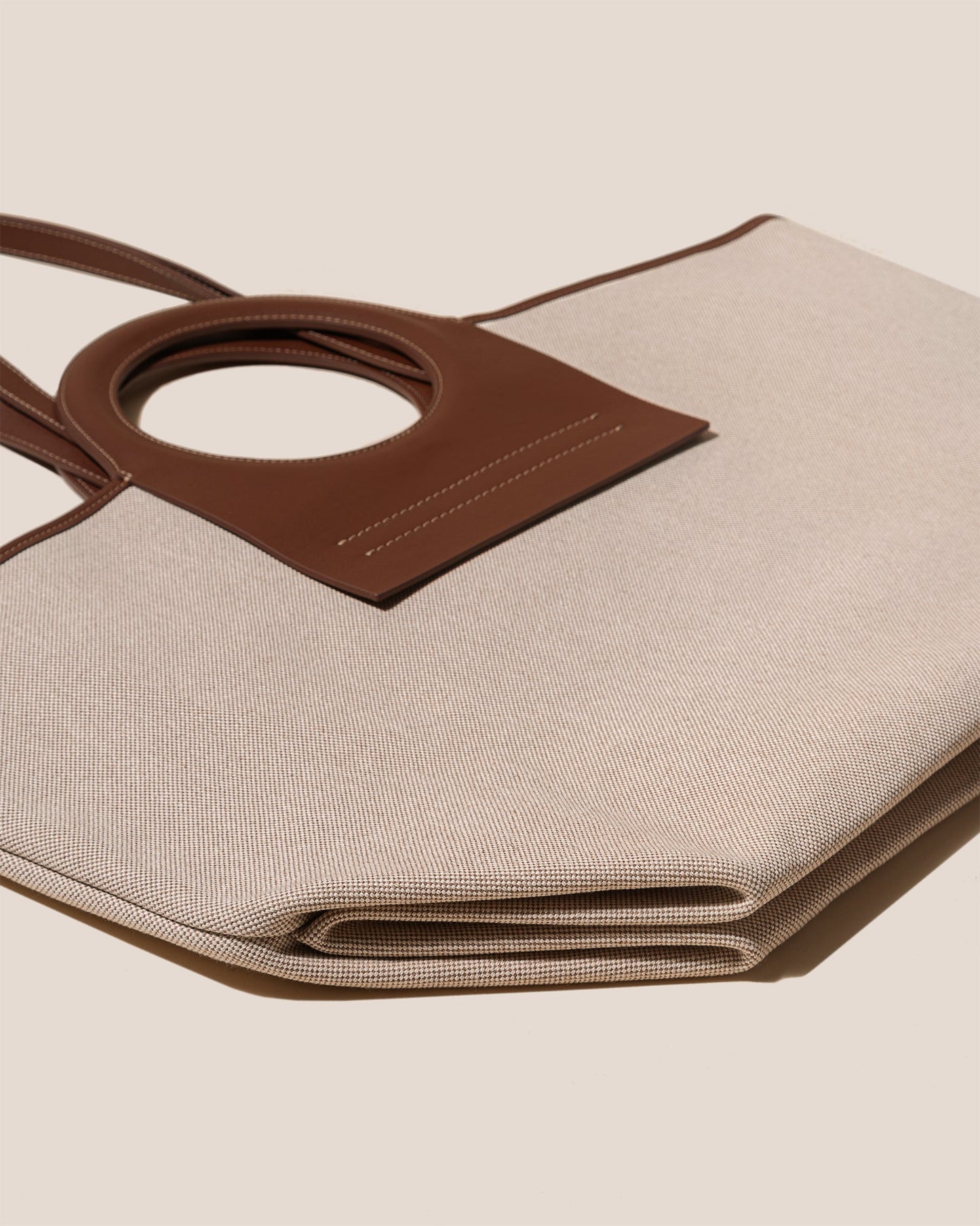 CALA S - Leather-trimmed Canvas Tote Bag