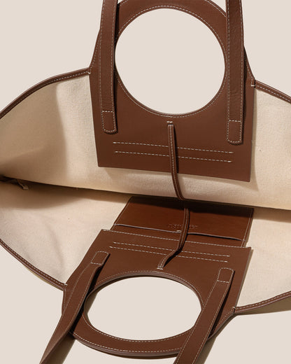 CALA L - Leather-trimmed Canvas Tote Bag