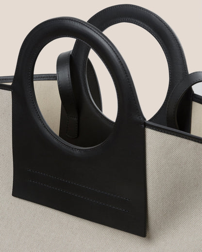 CALA L - Leather-trimmed Canvas Tote Bag