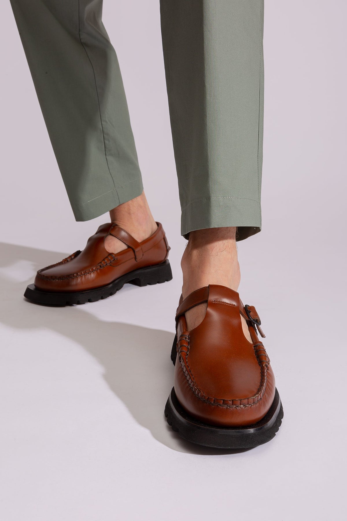 ALBER SPORT - Men's Tread Sole T-Bar Loafer