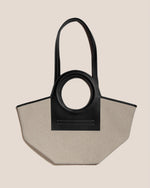 CALA S - Leather-trimmed Canvas Tote Bag