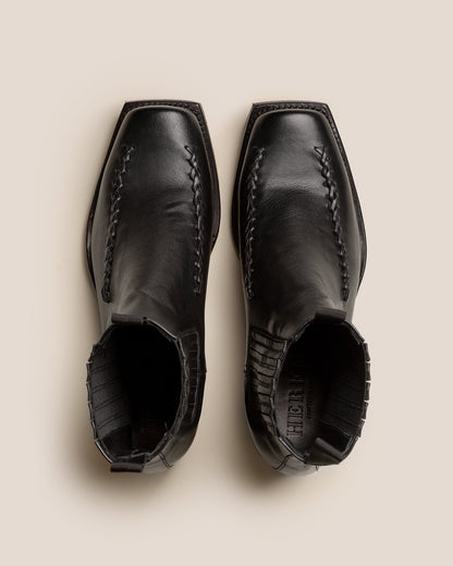 AGULLA - Square-Toe Braided Detail Chelsea Boot