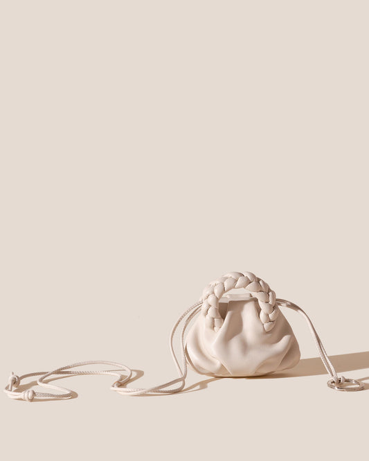 BOMBON MINI PURSE - Plaited-Handle Leather Keychain Purse