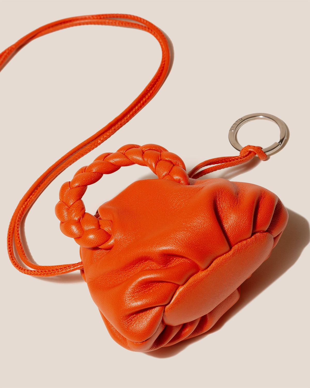 BOMBON MINI PURSE - Plaited-Handle Leather Keychain Purse