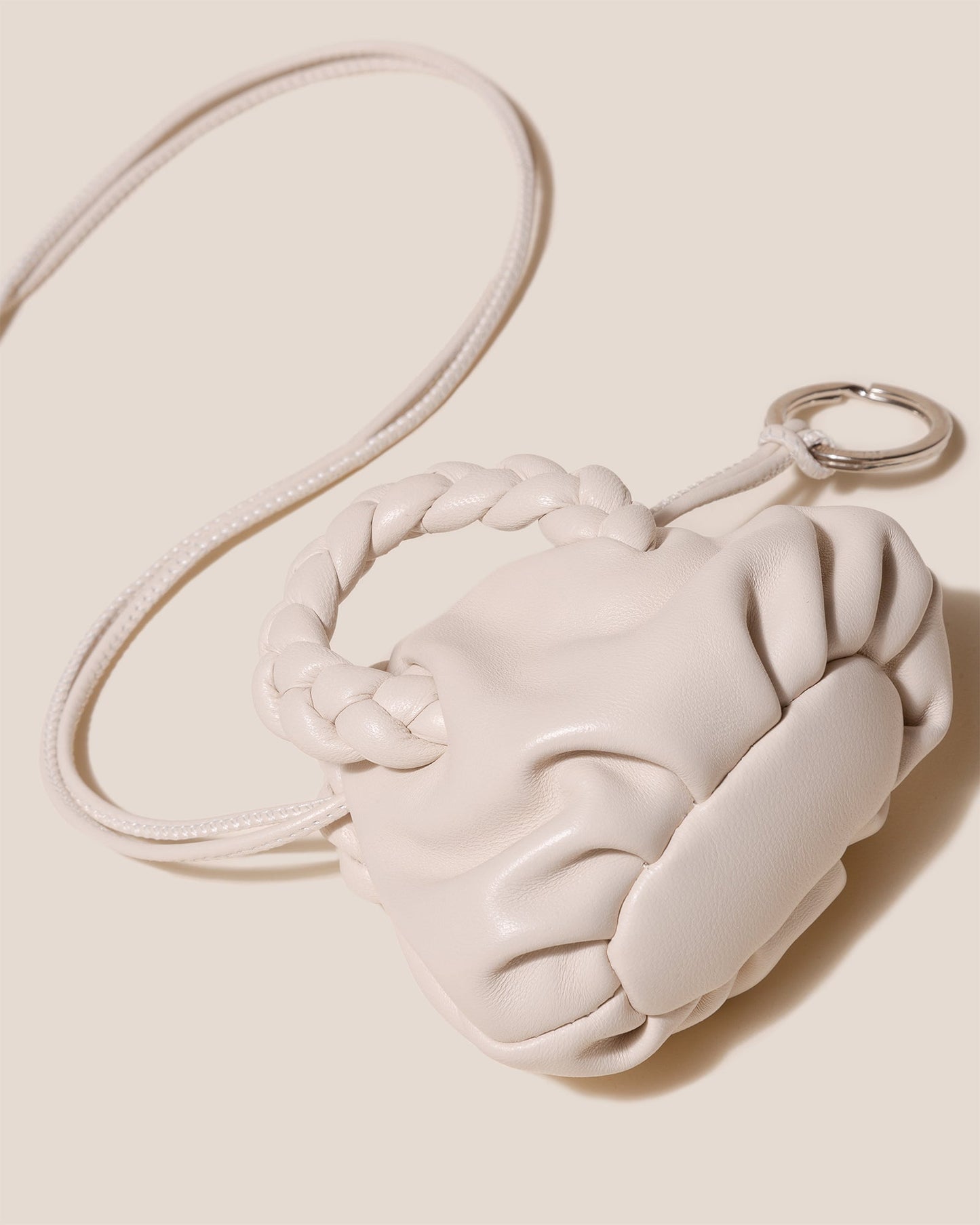 BOMBON MINI PURSE - Plaited-Handle Leather Keychain Purse