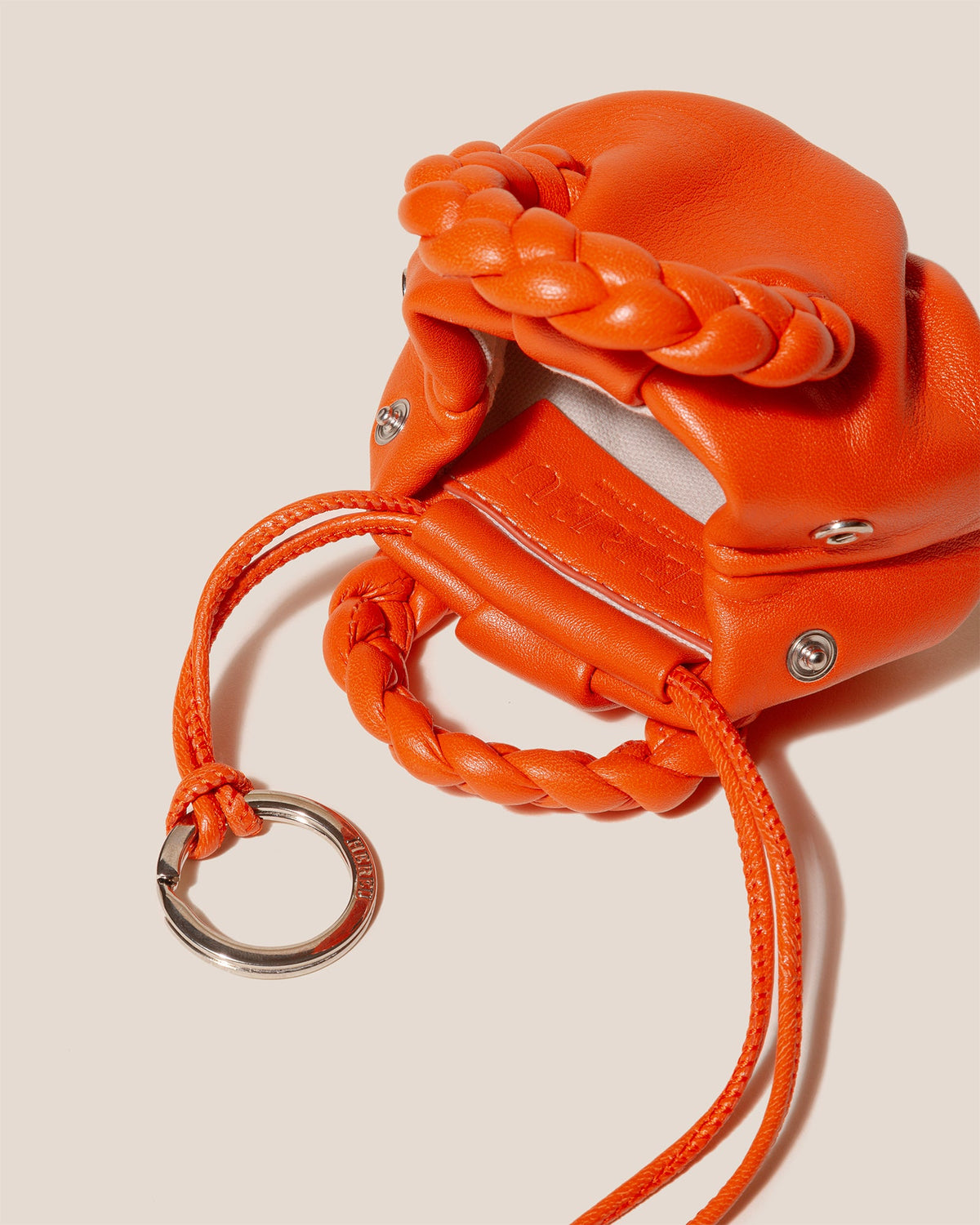 BOMBON MINI PURSE - Plaited-Handle Leather Keychain Purse
