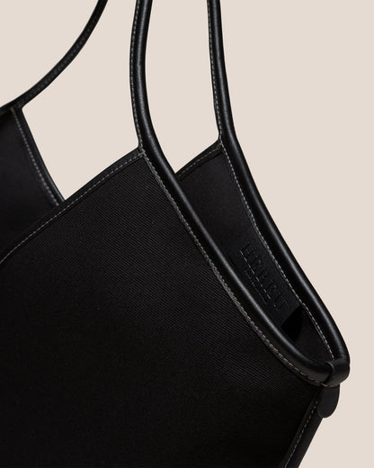 CALELLA - Leather-trimmed Organic Cotton Tote Bag