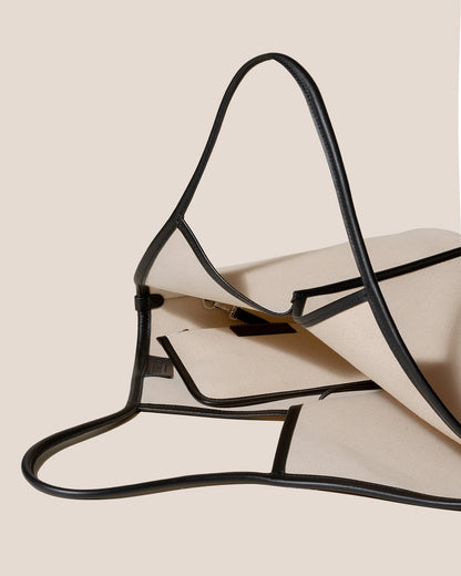 CALELLA - Leather-trimmed Organic Cotton Tote Bag