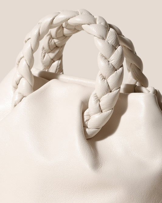 BOMBON M SUPPLE SHINY - Medium Plaited-handle Leather Handbag