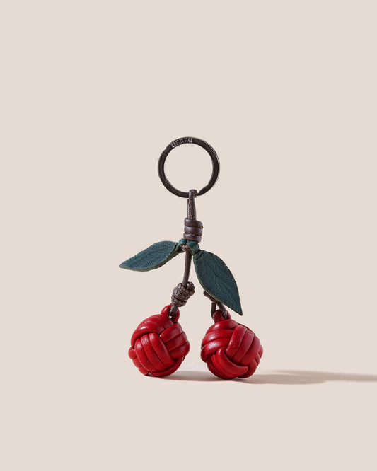 CIRERES - Hand-Knotted Cherries Leather Key Holder
