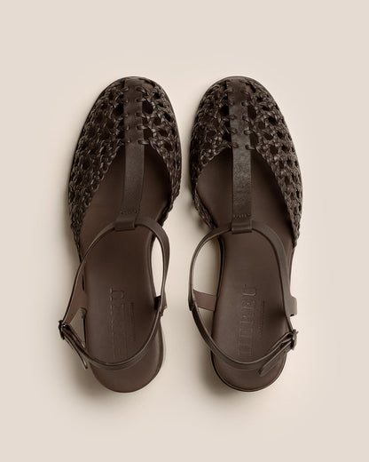 GABIA - Heeled Woven T-bar Sandal