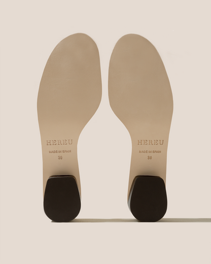 GABIA - Heeled Woven T-bar Sandal