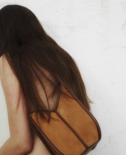 CALELLA BUCKET SUEDE - Leather-trimmed Shoulder Bag