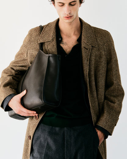 CALELLA SQUARED MEDIUM GRAINY - Leather-trimmed Tote Bag