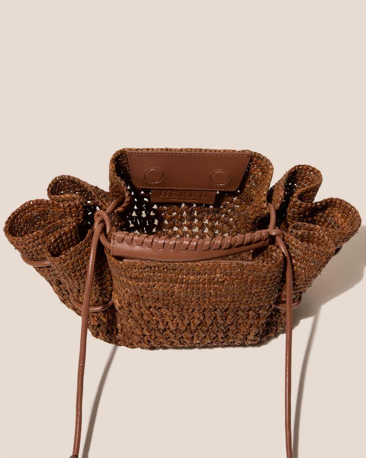 ARTA MINI CROCHET RAFFIA - Pleated Crossbody Bag