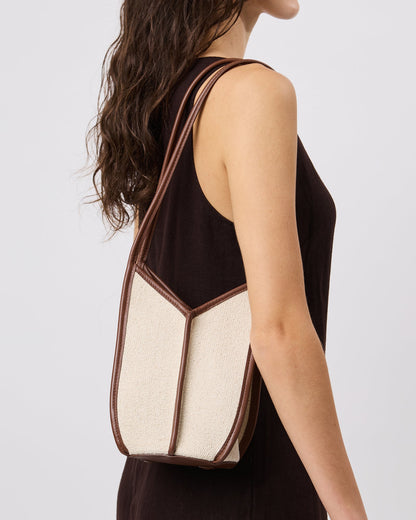 CALELLA BUCKET CANVAS - Leather-trimmed Shoulder Bag