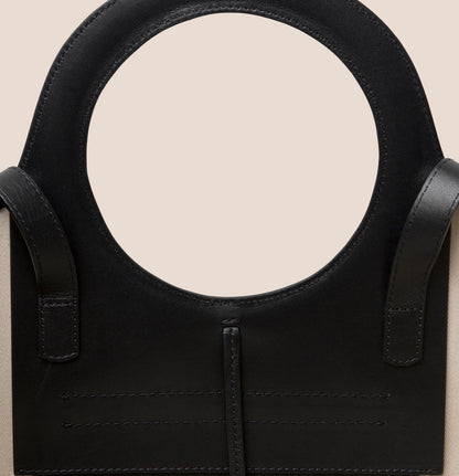 CALA S - Leather-trimmed Canvas Tote Bag