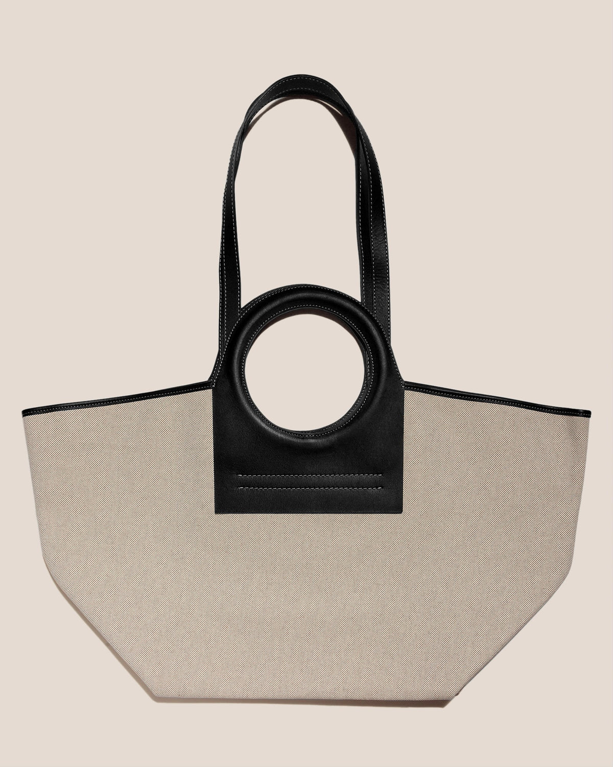 CALA L - Leather-trimmed Canvas Tote Bag