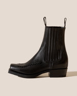 AGULLA - Men's Square-Toe Braided Detail Chelsea Boot